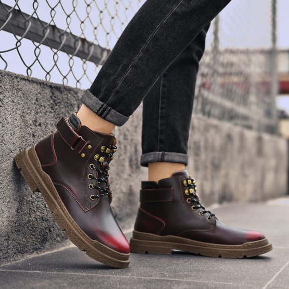 Martin Dingman Laverack Oiled Saddle Leather Field Boots  Martin boots Outdoor fashion personality men\'s leather boots